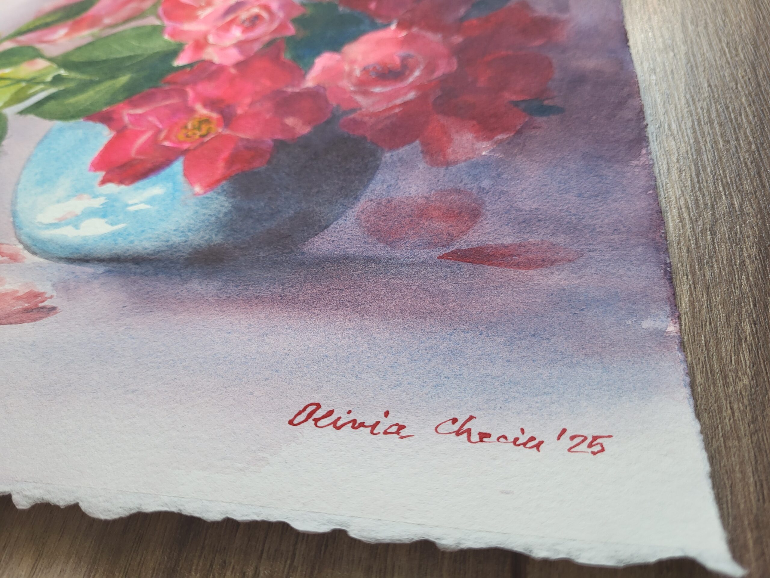 Roses in a Blue Vase - Image 3