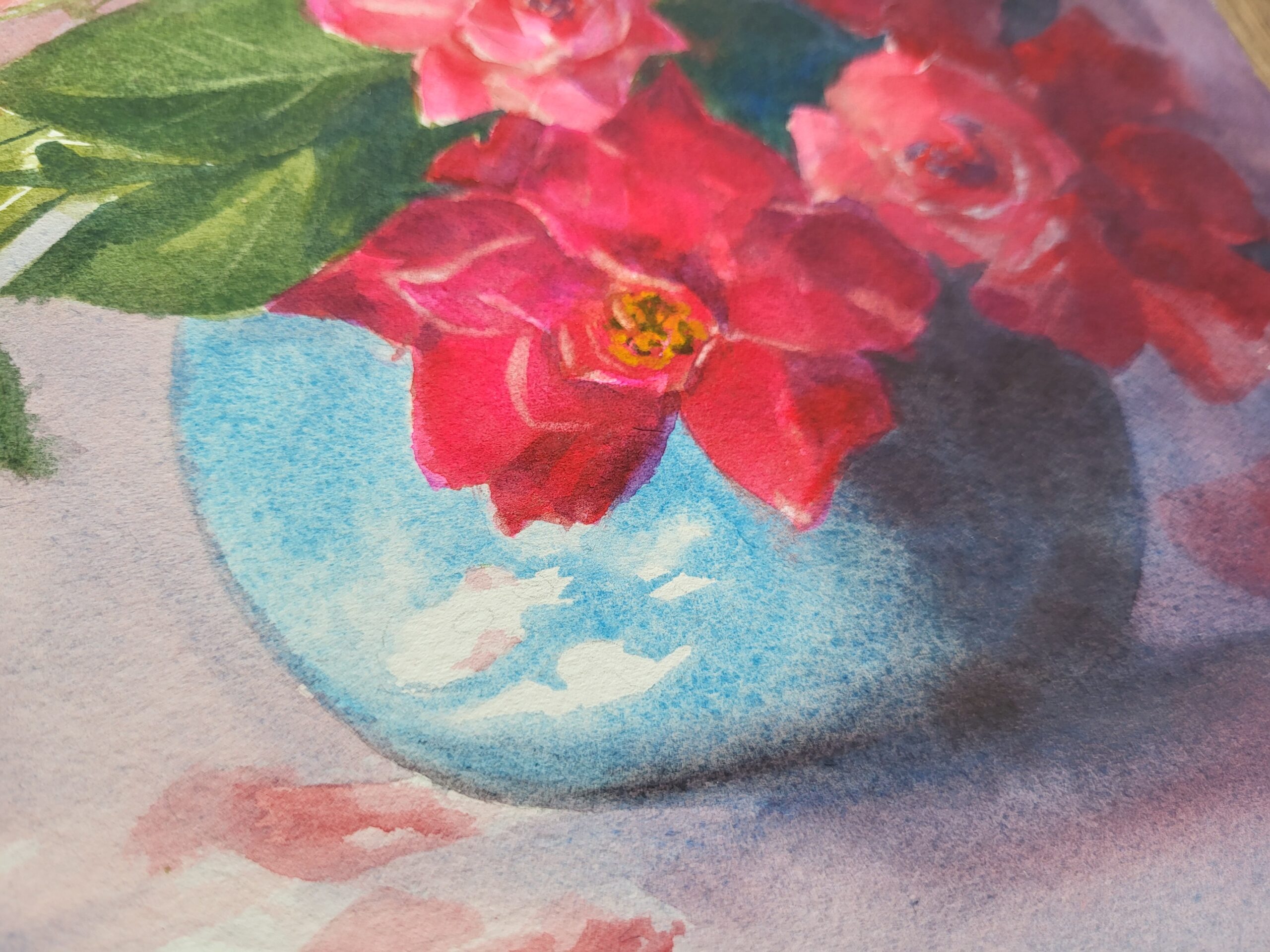 Roses in a Blue Vase - Image 4