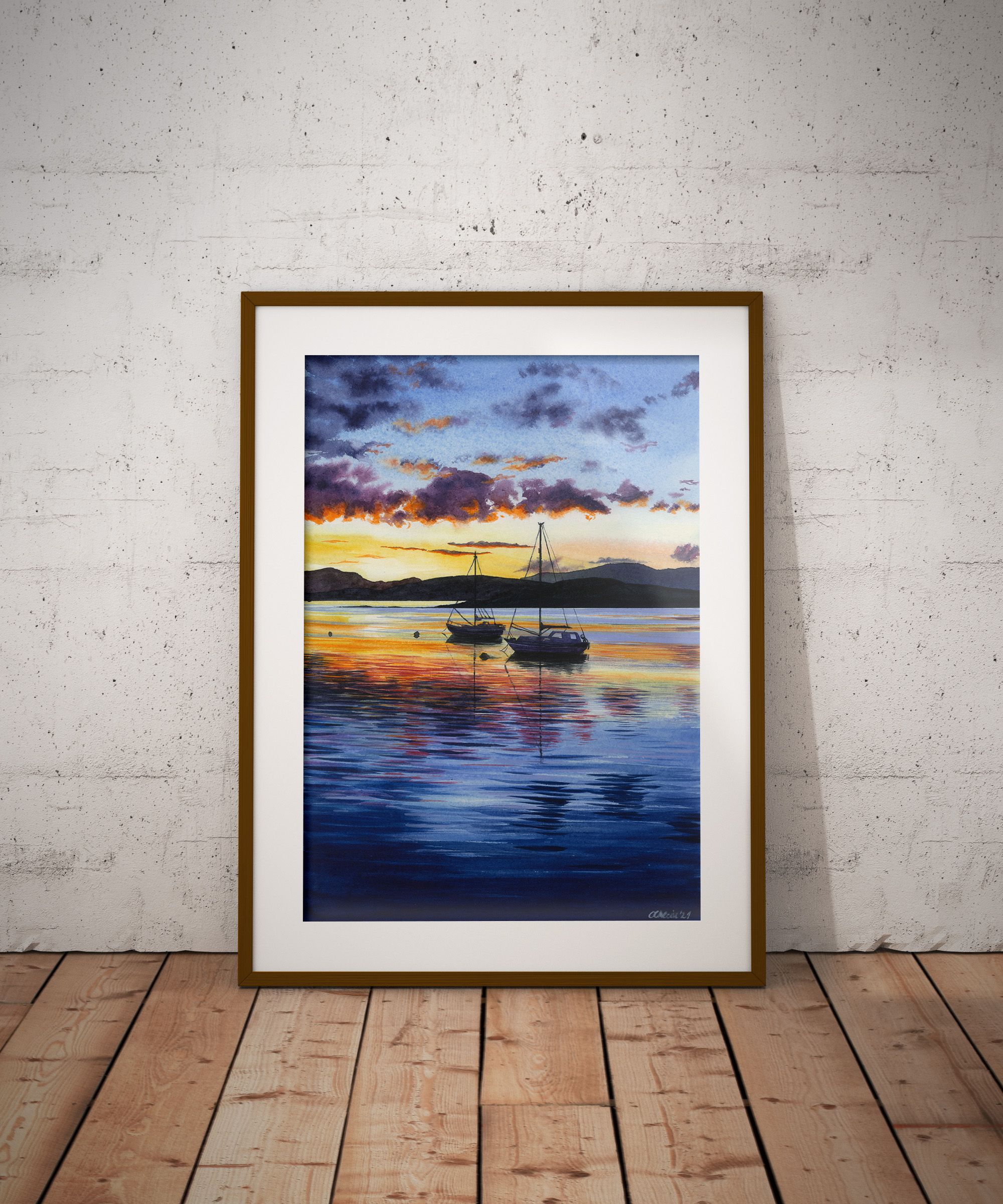 Sunset with Boats - Image 9