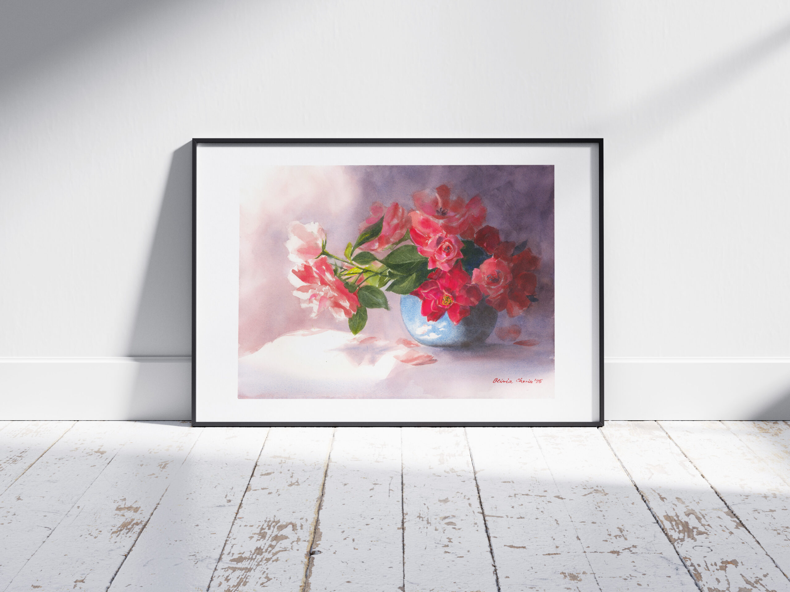 Roses in a Blue Vase - Image 8